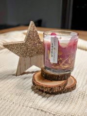 Mramorovaná sójová svíčka Mramor Červená | Vůně: pečené jablko