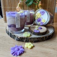 Mramorová sójová svíčka Levandulový závan | Vůně: levandule a citronová tráva