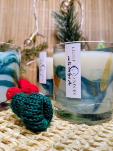 Sojová svíčka Mramor | Vůně: pečené jablko