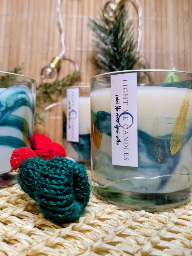 Sojová svíčka Mramor | Vůně: pečené jablko