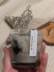 Mramorovaná sojová svíčka Mramor Černá | Vůně: pečené jablko